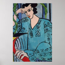 Woman on Cell Phone Abstract, Matisse Style
