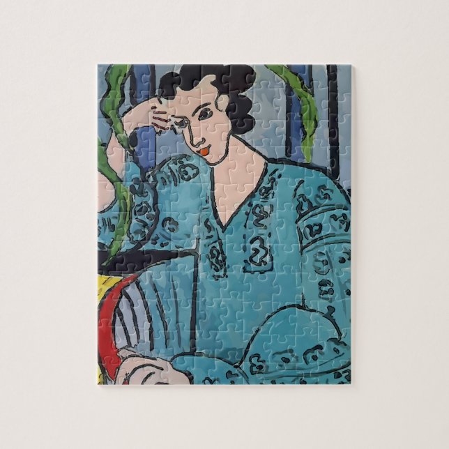 Woman on Cell Phone vintage style Jigsaw Puzzle (Vertical)