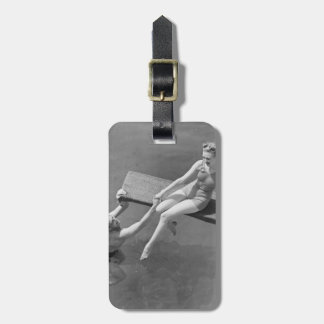 Woman on Diving Board Luggage Tag