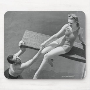 Woman on Diving Board Mouse Mat