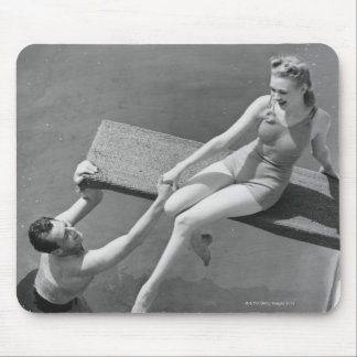 Woman on Diving Board Mouse Mat