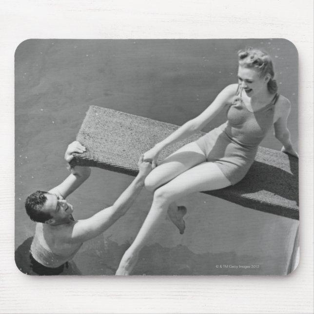 Woman on Diving Board Mouse Mat (Front)