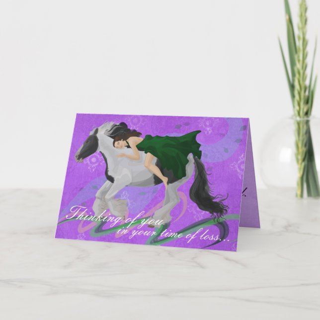 Woman on Horseback Sympathy Card (Front)