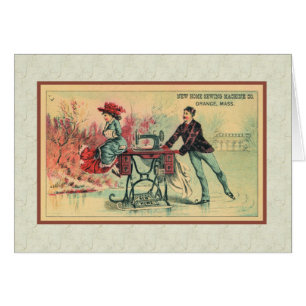 Woman on Sewing Machine on Ice