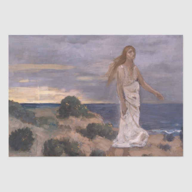 Woman on the Beach by Puvis de Chavannes Tissue Paper (Front)