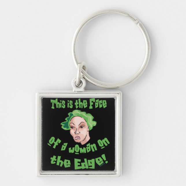 Woman on the Edge Key Ring (Front)