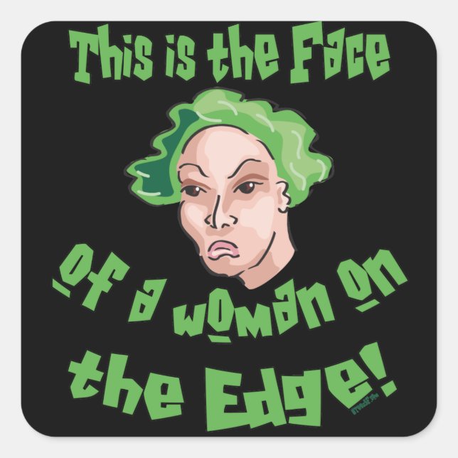 Woman on the Edge Square Sticker (Front)