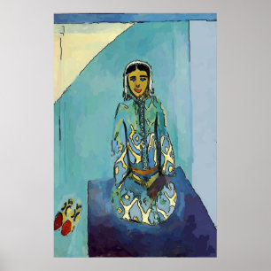 Woman on Yoga Mat Poster