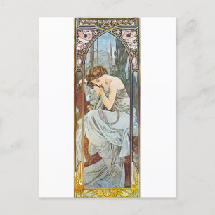 Woman Painting Art Nouveau Renaissance Postcard