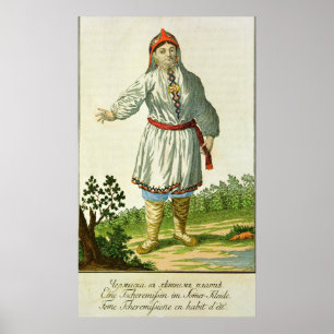 Woman peasant's summer costume, Cheremes Tribe Poster