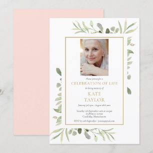 Woman Photo Funeral Celebration of Life Invitation