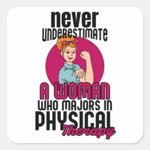 Woman Physical Therapy Square Sticker