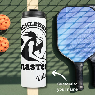Woman Pickleball Master Game Player Custom Name Thermal Tumbler