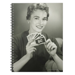 Woman Playing Cards Notebook