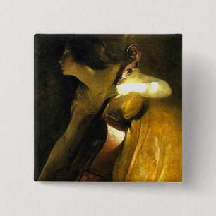 Woman Playing Cello 15 Cm Square Badge