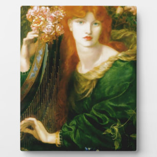Woman Playing Harp Painting Plaque