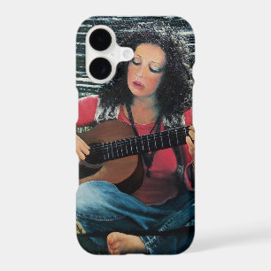 Woman Playing Music With Acoustic Guitar