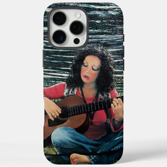 Woman Playing Music With Acoustic Guitar Case-Mate iPhone Case (Back)