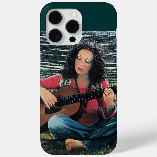 Woman Playing Music With Acoustic Guitar Case-Mate iPhone Case (Back)