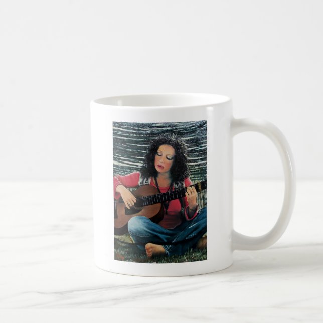 Woman Playing Music With Acoustic Guitar Coffee Mug (Right)