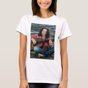 Woman Playing Music With Acoustic Guitar T-Shirt