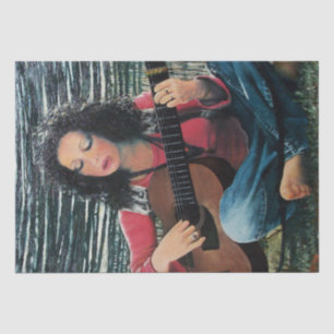 Woman Playing Music With Acoustic Guitar Tissue P Tissue Paper