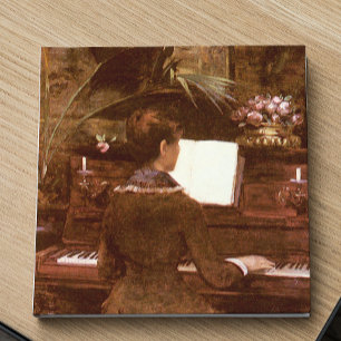 Woman Playing Piano  Gift Box Tile