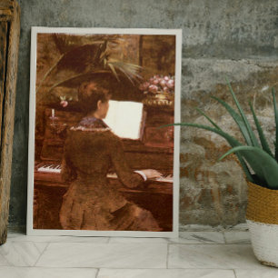 Woman Playing Piano Poster
