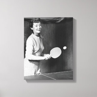 Woman Playing Table Tennis Canvas Print