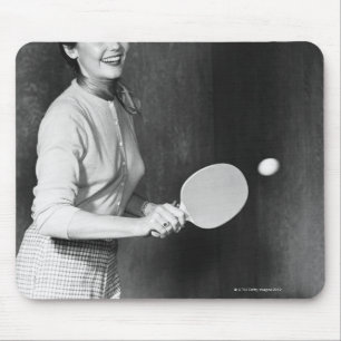 Woman Playing Table Tennis Mouse Mat