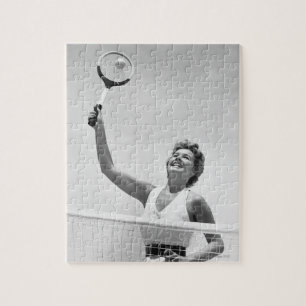 Woman Playing Tennis 2 Jigsaw Puzzle