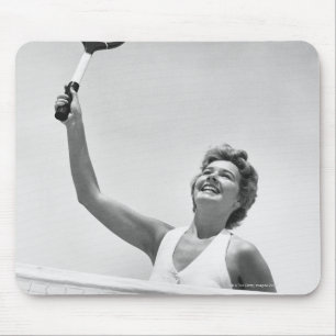 Woman Playing Tennis 2 Mouse Mat