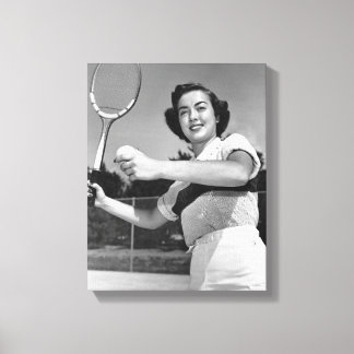 Woman Playing Tennis 3 Canvas Print