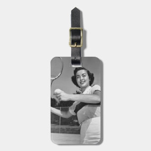 Woman Playing Tennis 3 Luggage Tag
