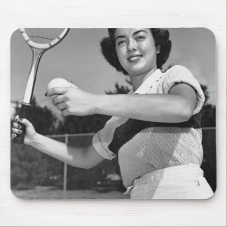 Woman Playing Tennis 3 Mouse Mat