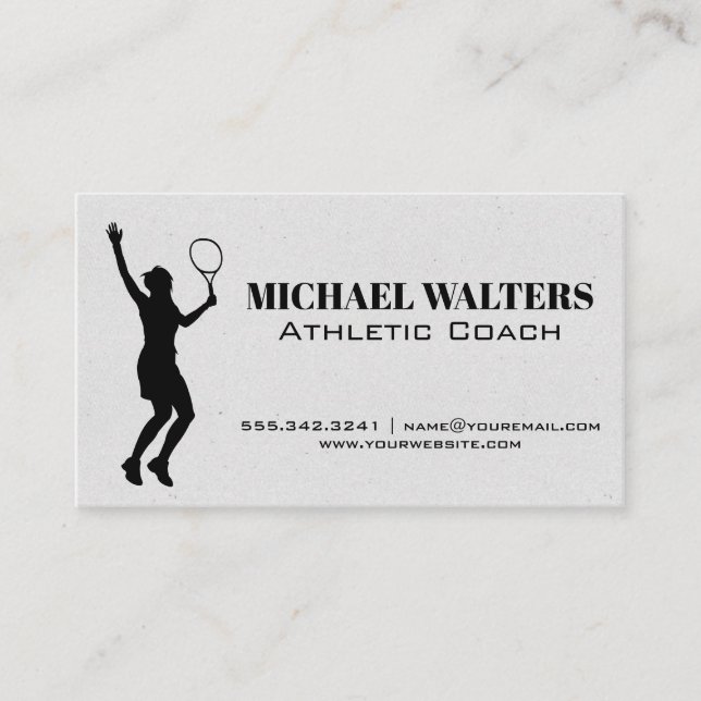 Woman Playing Tennis Business Card (Front)