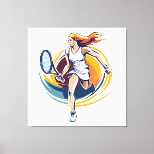 woman playing tennis canvas print