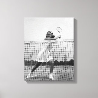 Woman Playing Tennis Canvas Print