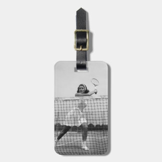 Woman Playing Tennis Luggage Tag