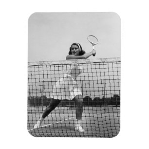Woman Playing Tennis Magnet