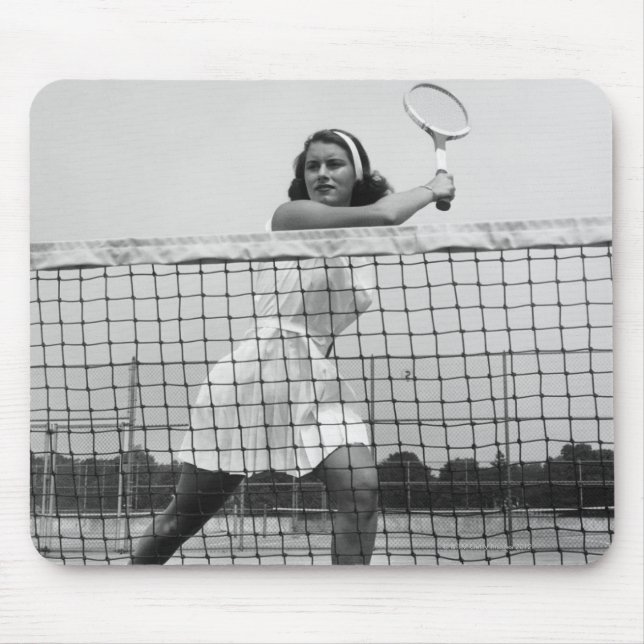 Woman Playing Tennis Mouse Mat (Front)