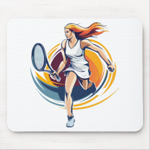 woman playing tennis mouse mat