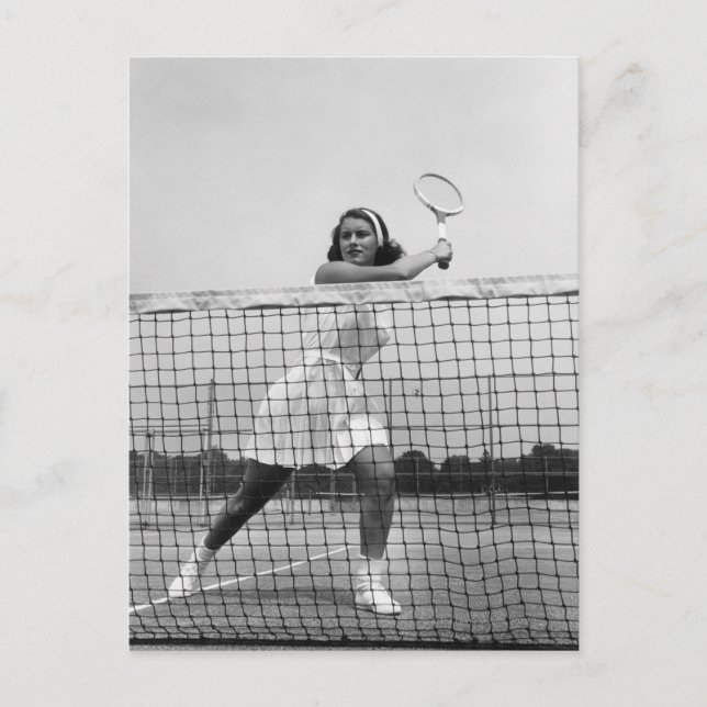 Woman Playing Tennis Postcard (Front)