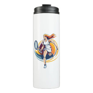 woman playing tennis thermal tumbler