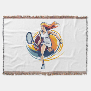 woman playing tennis throw blanket
