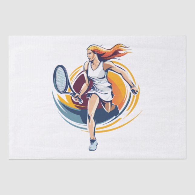 woman playing tennis tissue paper (Front)