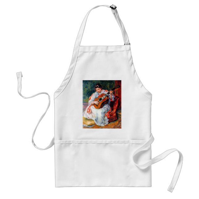 Woman Playing The Guitar by Pierre Renoir Standard Apron (Front)