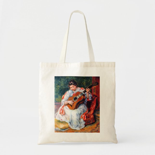 Woman Playing The Guitar by Pierre Renoir Tote Bag (Front)