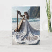 Woman Playing the Harp Birthday