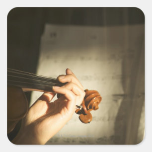Woman Playing Violin Square Sticker